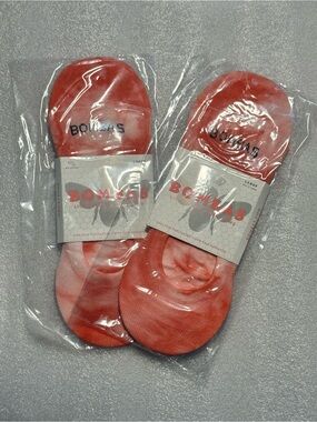 Bombas Unisex Lightweight Tie Dye No Show Orange Socks 2-Pack Size Large